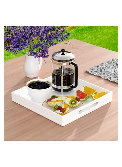 Eworld Food Serving Tray with Handles for Coffee, Tea and Snacks-1