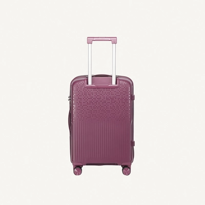 British Tourister 3 Piece Polypropylene Hard Side Spinner Luggage Trolley Set 20/24/28 Inch - Purple-2