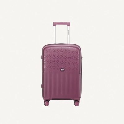 British Tourister 3 Piece Polypropylene Hard Side Spinner Luggage Trolley Set 20/24/28 Inch - Purple-1