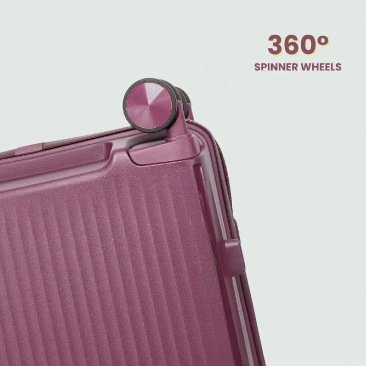 British Tourister 3 Piece Polypropylene Hard Side Spinner Luggage Trolley Set 20/24/28 Inch - Purple-5-5