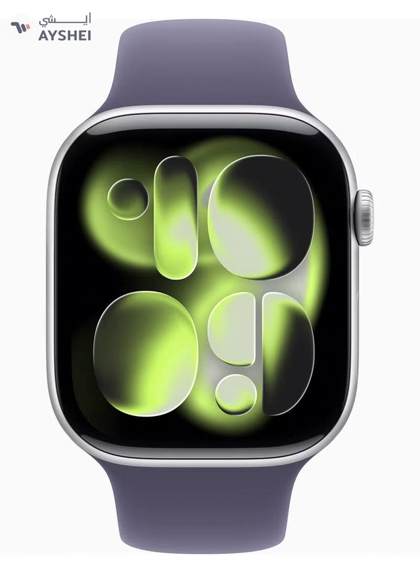 Apple Watch Series 11 GPS + Cellular 46mm (TDRA Version) Silver Aluminium Case With Purple Fog Sport Band - M/L
