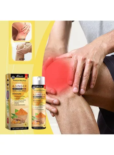 Ximonth Premium Ultra Pure Turmeric Ginger Bone Care Spray with Piperine, 20ml, Compact Topical Spray Bottle, Easy Application, Convenient Daily Care Solution for Home, Office and Travel-1