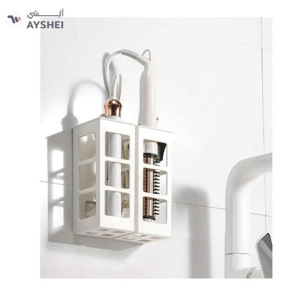 Deal ORiTi 1Pc Organizer Box Wall Mounted Punch Free Storage Basket Holder - White