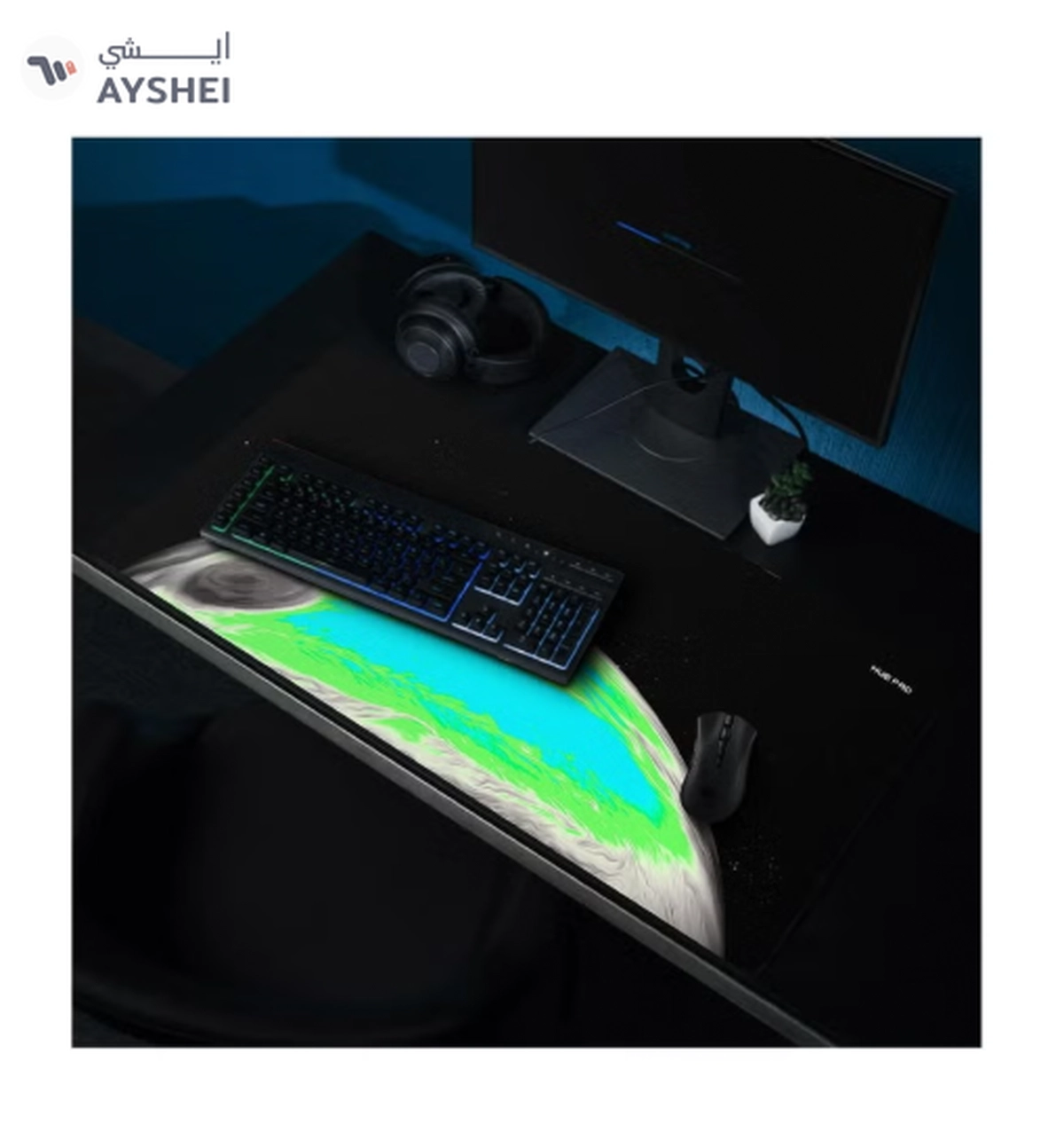 HUEPAD GALAXY SERIES Premium Mousepad HYDRAGLIDE Fabric Gaming Mousepad XL Desk-3-3