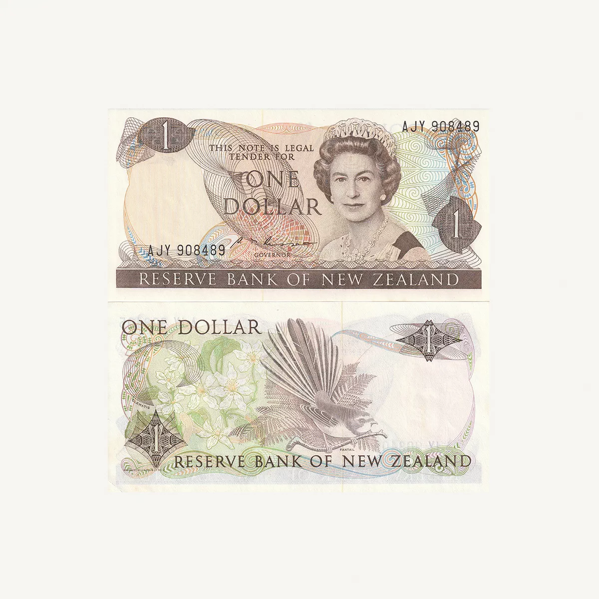 NEW ZEALAND 1 DOLLAR BANKNOTE 1985-2-2