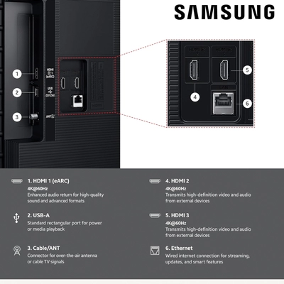 Samsung 50 Inch UHD TV, 4K Upscaling, Secured by Knox, Free contents by TV Plus UA50U8000FUXSA black-2