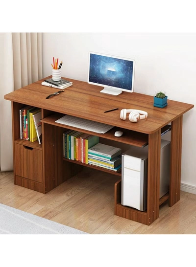 DubaiGallery Solid Wood Loptop Table With Keyboard Tray,multifunctional Durable Desktop Computer Table With Main Frame Drawer Practical Corner Table-0