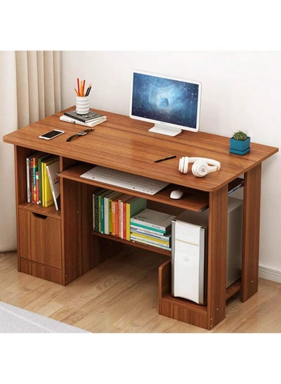 DubaiGallery Solid Wood Loptop Table With Keyboard Tray,multifunctional Durable Desktop Computer Table With Main Frame Drawer Practical Corner Table-3