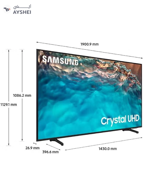 Samsung 85 Inch Crystal UHD 4K Smart TV (2022) UA85BU8000UXZN Black