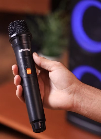 GEEPAS Rechargeable Professional Speaker| RGB Light, USB Input, TF, TWS, FM Radio, UHF Microphone, Bluetooth| 60000W PMPO Speaker with Remote Control | Perfect for Parties, Events, Home Entertainment| 2 Years Warranty GMS11192-2