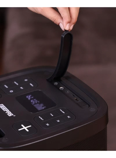 GEEPAS Rechargeable Professional Speaker| RGB Light, USB Input, TF, TWS, FM Radio, UHF Microphone, Bluetooth| 60000W PMPO Speaker with Remote Control | Perfect for Parties, Events, Home Entertainment| 2 Years Warranty GMS11192-5