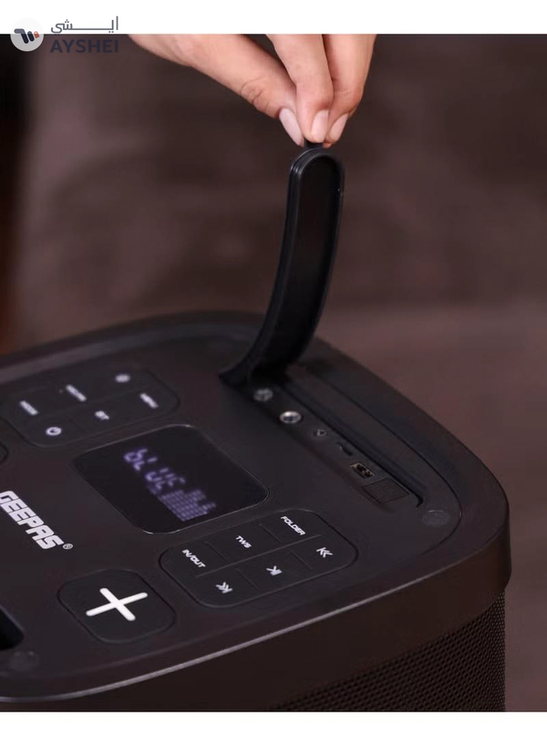 GEEPAS Rechargeable Professional Speaker| RGB Light, USB Input, TF, TWS, FM Radio, UHF Microphone, Bluetooth| 60000W PMPO Speaker with Remote Control | Perfect for Parties, Events, Home Entertainment| 2 Years Warranty GMS11192