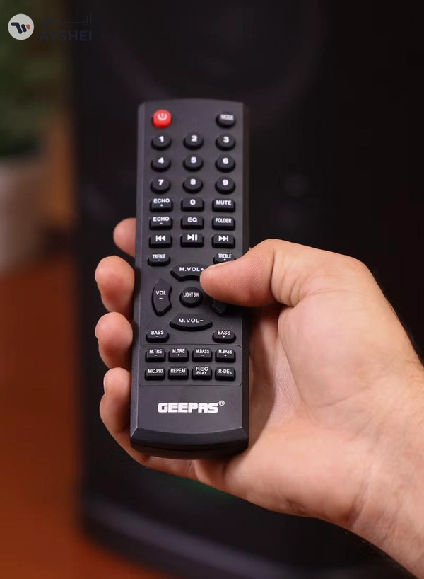 GEEPAS Rechargeable Professional Speaker| RGB Light, USB Input, TF, TWS, FM Radio, UHF Microphone, Bluetooth| 60000W PMPO Speaker with Remote Control | Perfect for Parties, Events, Home Entertainment| 2 Years Warranty GMS11192