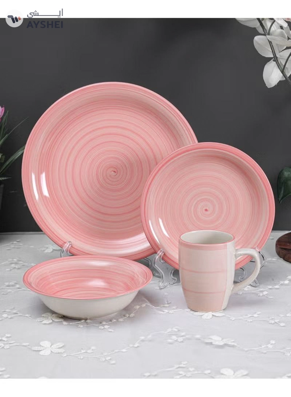 Delcasa 16Pc Stoneware Dinner Set Microwave Oven and Freezer Safe