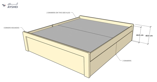 Berry 4 Drawer Storage Bed without Headboard