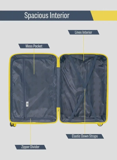 British Tourister 3 Piece Polypropylene Hard side Luggage Set with TSA Lock | Lightweight Spinner Suitcases with 360° Wheels | Durable Trolley Bags for Secure Travel (Small, Medium, Large) – Purple-2