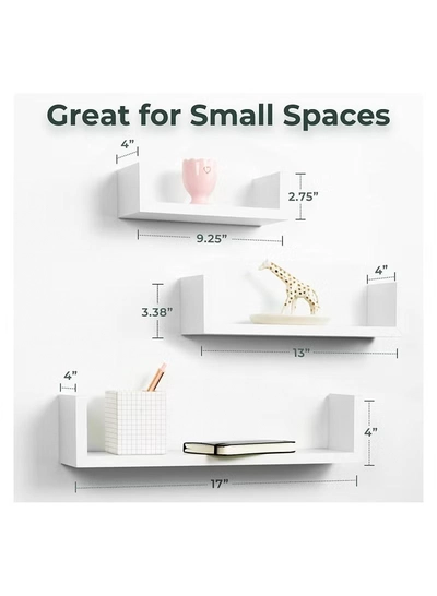 Eworld Set of 3 Wall Mounted Floating Shelf for Decorative and other Stuff-0