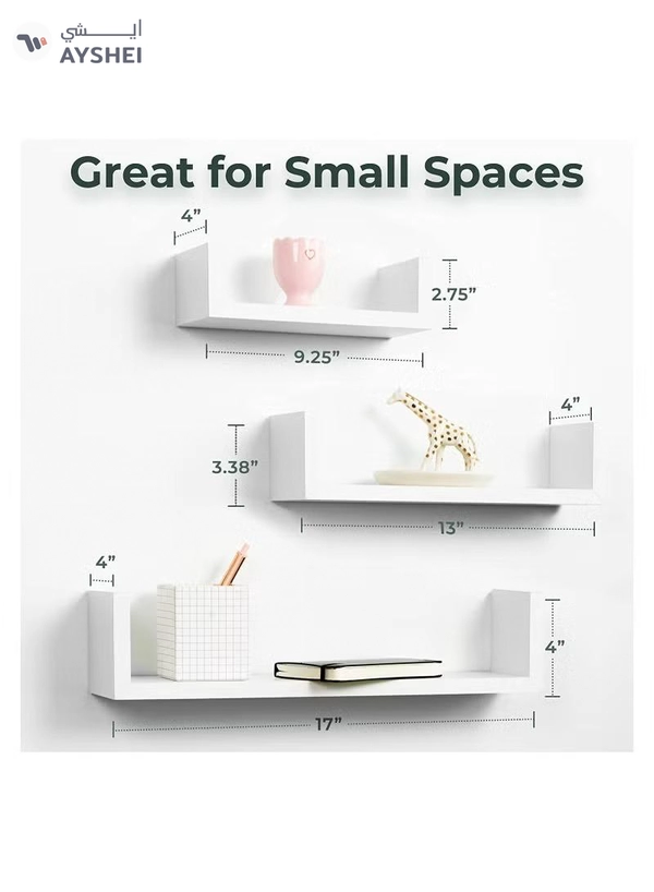 Eworld Set of 3 Wall Mounted Floating Shelf for Decorative and other Stuff