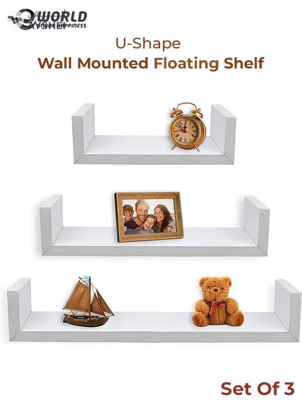 Eworld Set of 3 Wall Mounted Floating Shelf for Decorative and other Stuff