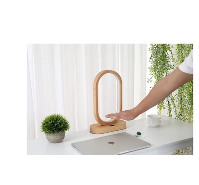Daamudi Desk Wooden Table Mood Lamp, Three light modes, Ambient With Gesture & Touch Control-2