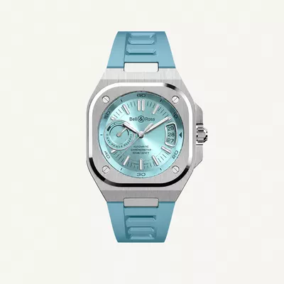 Bell & Ross BR-X5 Ice Blue Dial Stainless Steel with Rubber Strap 41mm | Used (Good) | Year of production 2022 (Approximation) | No original box | No original papers-0