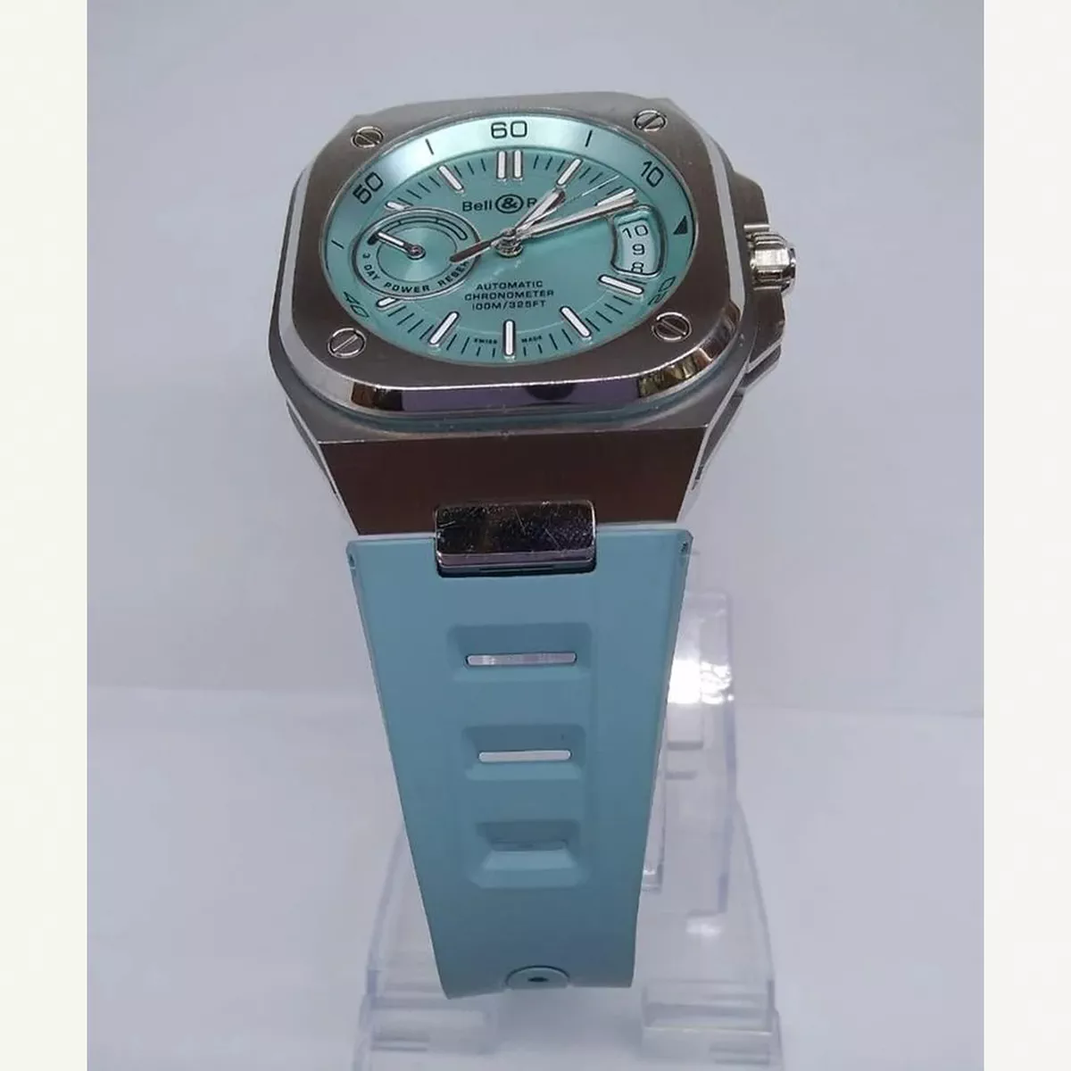 Bell & Ross BR-X5 Ice Blue Dial Stainless Steel with Rubber Strap 41mm | Used (Good) | Year of production 2022 (Approximation) | No original box | No original papers-5-5