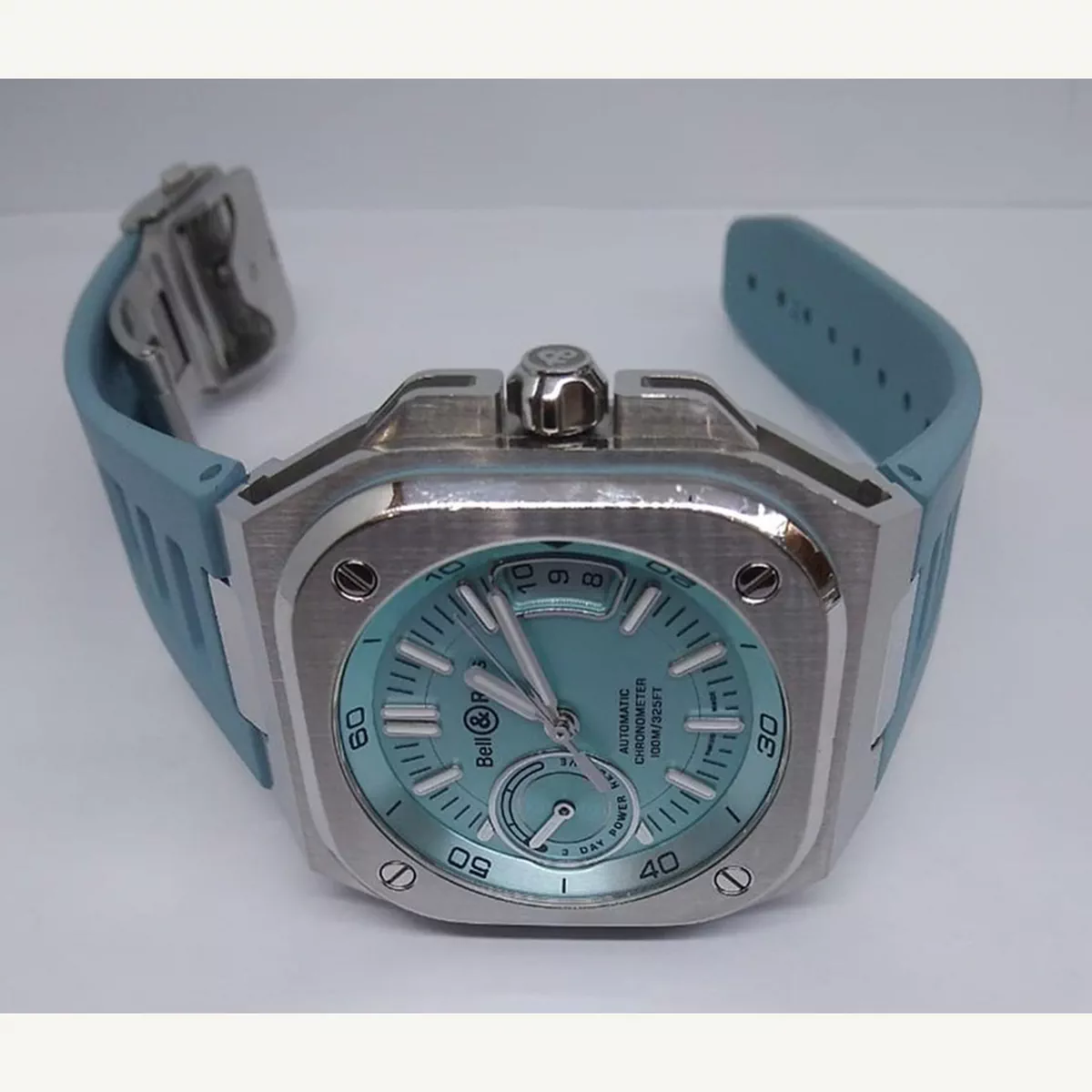 Bell & Ross BR-X5 Ice Blue Dial Stainless Steel with Rubber Strap 41mm | Used (Good) | Year of production 2022 (Approximation) | No original box | No original papers-6-6