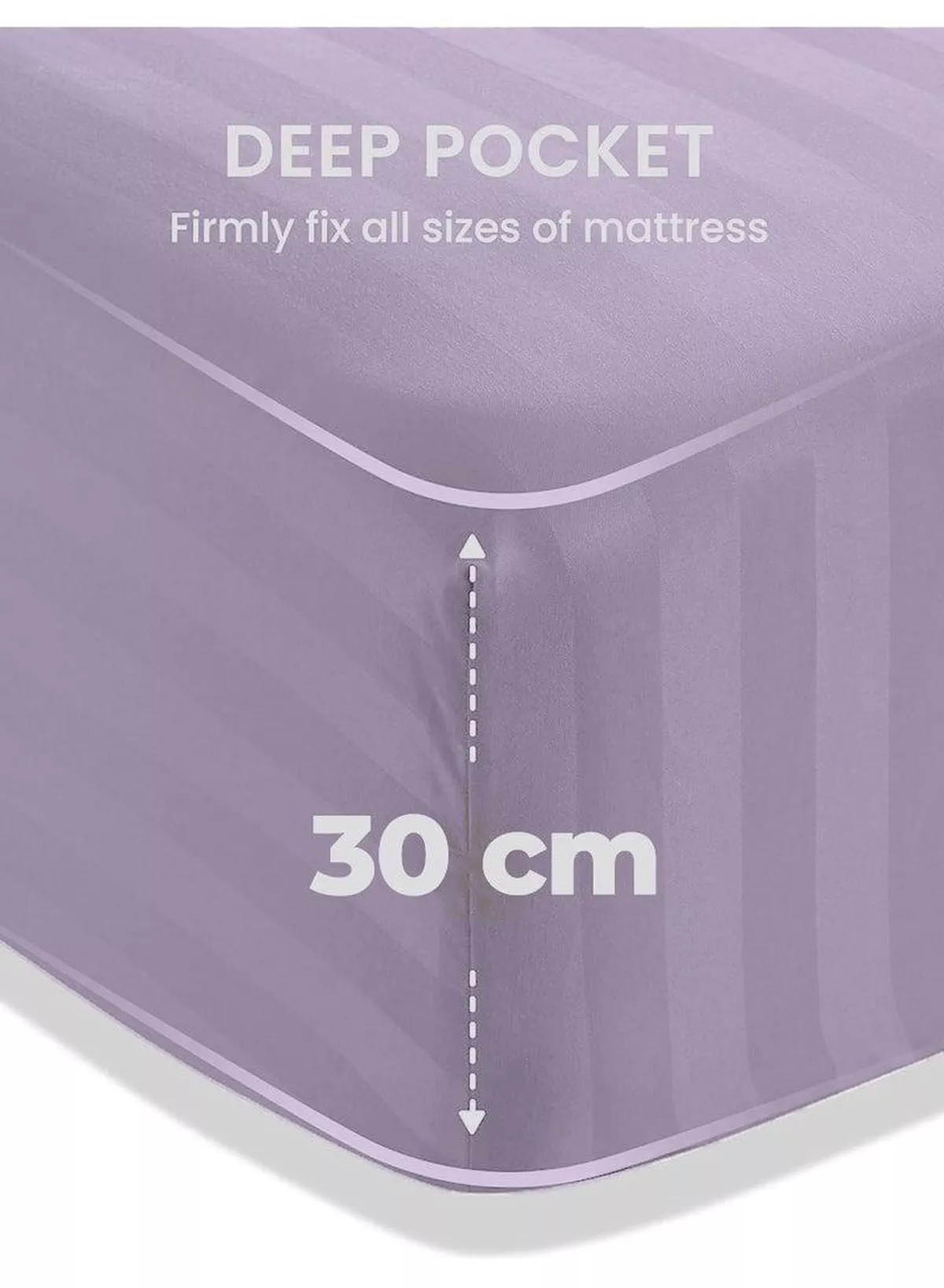 4-Piece Luxury Purple Striped Bedding Set Includes 1 Regular Bedsheet, 1 Fitted Bed Sheet, and 2 Pillow Cases for Ultimate Hotel-Inspired Sophistication in King, Queen and Single Sizes-1-1