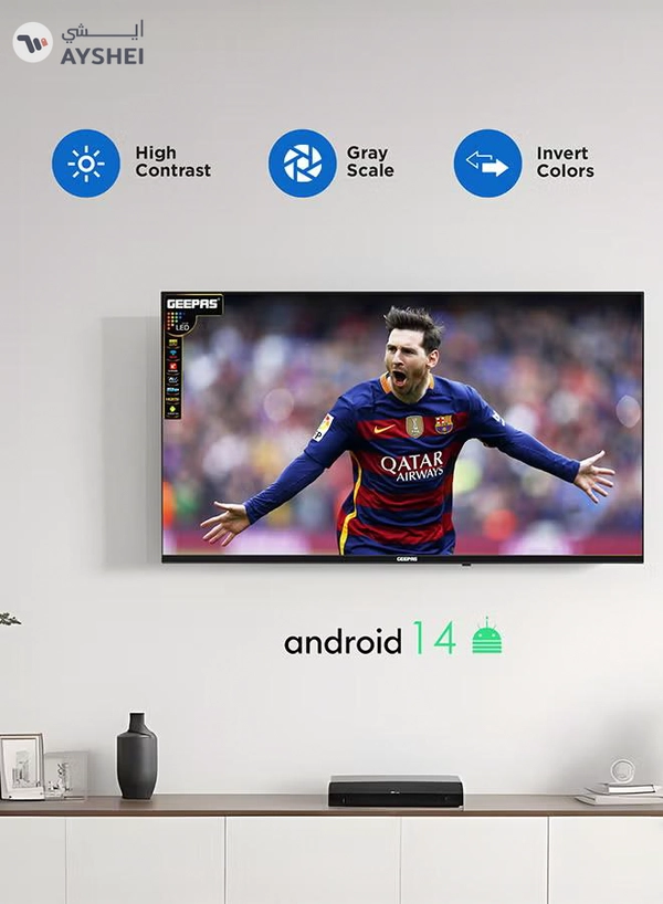 GEEPAS 65" Edgeless 4K UHD Smart LED TV, TV with Remote Control, HDMI & USB Ports, Head Phone Jack, PC Audio In | Wi-Fi, Android 9.0 with E-Share | YouTube, Netflix, Amazon Prime GLED6538SEUHD Black