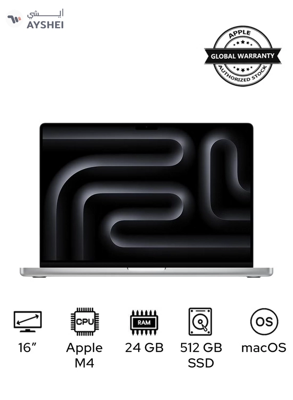 Apple MacBook Pro MX2T3 Liquid XDR Retina 16-Inch Display, M4 Pro Chip 14-Core CPU 20-Core GPU Processor/24GB RAM/512GB SSD/macOS(International Version) English Silver