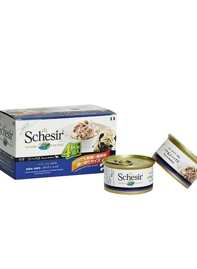 Schesir Dog Multi Pack Tuna With Seabass,Wet Food In Jelly For Dogs 4X85G-3
