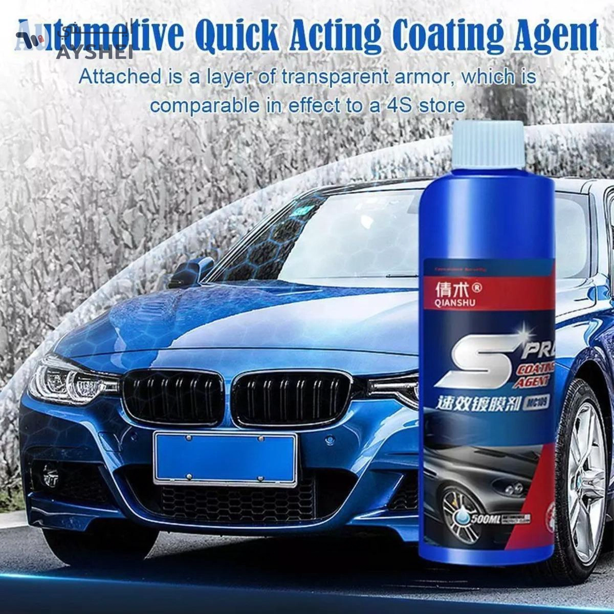 3 in 1 High Protection Fast Car Ceramic Coating Spray, Car Shield Coating Car Paint Repair, Car Scratch Nano Repair Spray, Car Coating Fast Wax Polishing Spray for Scratch Repair