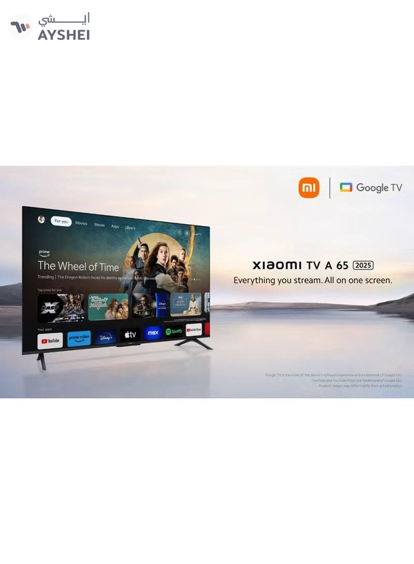 Xiaomi 65 Inch TV A | UHD 4K Display | Google TV | Dolby Audio, DTS-X, And DTS Virtual:X | Premium bezel-less Design | 360° Bluetooth Remote Control Model 2025 2 Year Warranty L65MA-AME Black