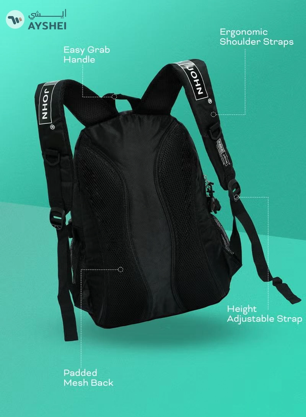 PARAJOHN Classic Students School Backpack Black