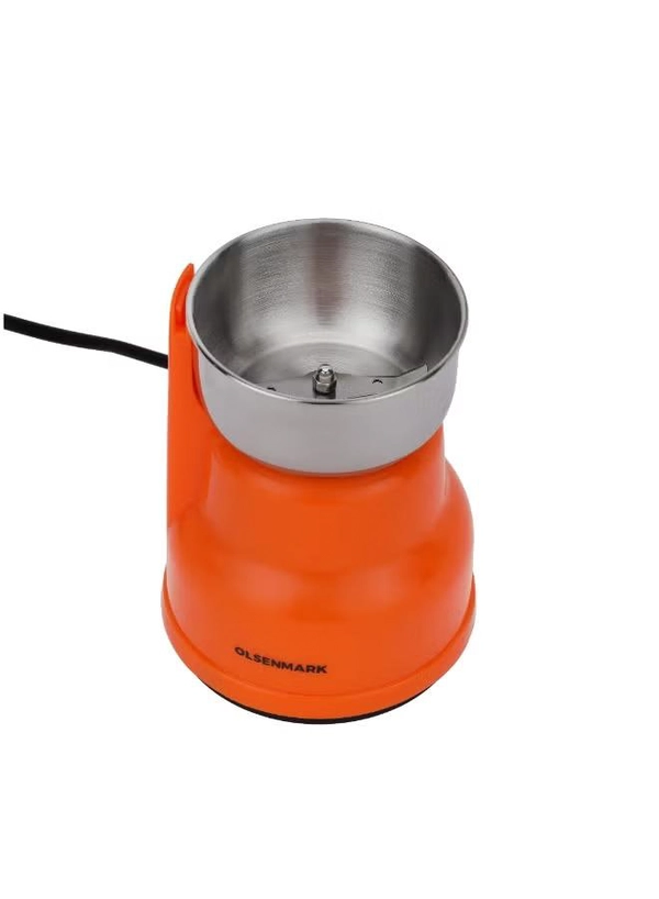 Olsenmark Coffee Grinder OMCG7039 | 200W Powerful Motor | Stainless Steel Jar & Blade | Perfect for Coffee Beans, Spices & Dry Nuts | Easy Grip | Orange | 2-Year Warranty 50 ml 200 W OMCG7039 orange