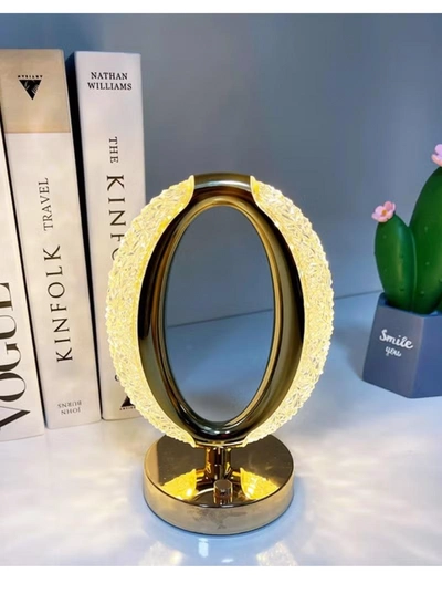 Yuwell Crystal Table Lamp Rose Diamond Touch Lamp With USB 3 Color Crystal LED Light 3 Light Intensities Tactile Switch Ramadan Lamp For Ramadan Decoration-2