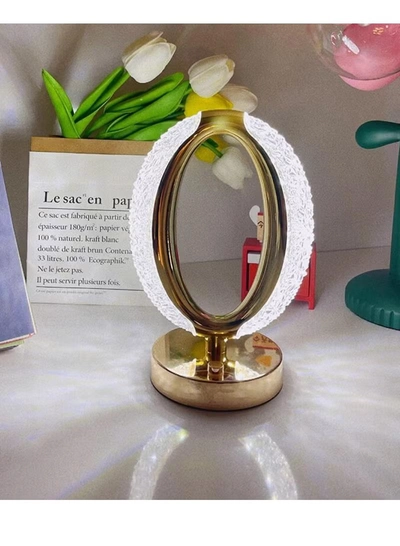 Yuwell Crystal Table Lamp Rose Diamond Touch Lamp With USB 3 Color Crystal LED Light 3 Light Intensities Tactile Switch Ramadan Lamp For Ramadan Decoration-0