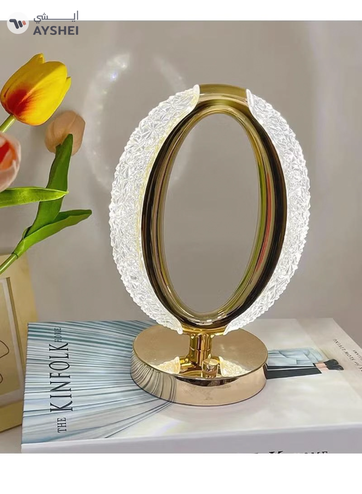 Yuwell Crystal Table Lamp Rose Diamond Touch Lamp With USB 3 Color Crystal LED Light 3 Light Intensities Tactile Switch Ramadan Lamp For Ramadan Decoration-3-3
