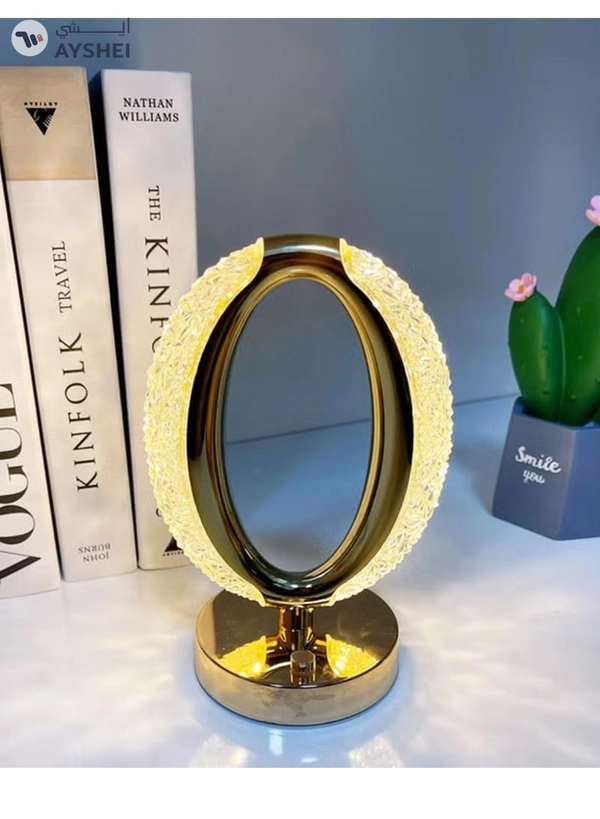 Yuwell Crystal Table Lamp Rose Diamond Touch Lamp With USB 3 Color Crystal LED Light 3 Light Intensities Tactile Switch Ramadan Lamp For Ramadan Decoration