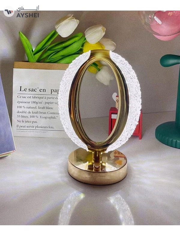 Yuwell Crystal Table Lamp Rose Diamond Touch Lamp With USB 3 Color Crystal LED Light 3 Light Intensities Tactile Switch Ramadan Lamp For Ramadan Decoration