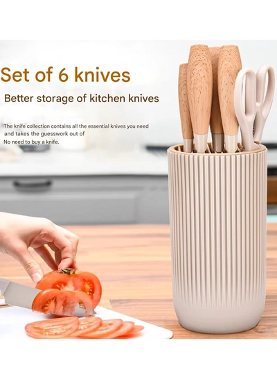 Eworld 6 Piece Professional Knife Set,  Khaki-1