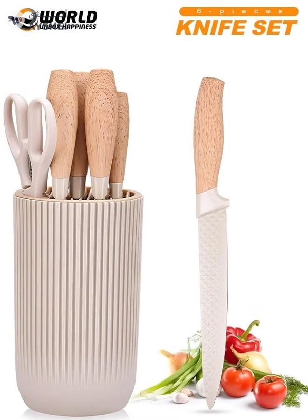 Eworld 6 Piece Professional Knife Set,  Khaki