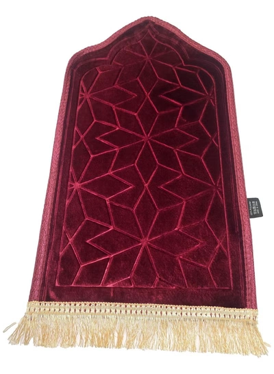 Yuwell Kids Prayer Mat Embossed Prayer Mat Anti-Slip Velvet Top Islamic Prayer Mat Sajadah Mat Prayer Rug Salah Mat For Kids Eid Gifts And Ramadan Gifts 60X35CM Maroon-2