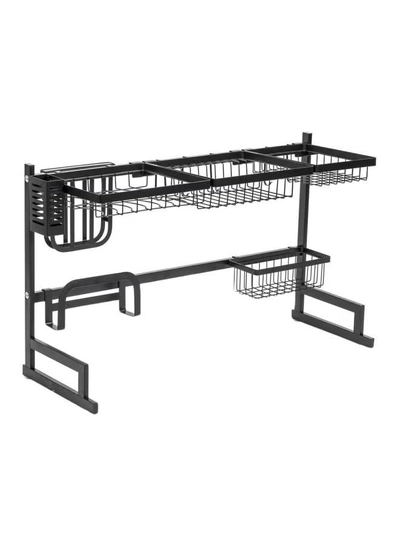 ALMUFARREJ 2 Tier Fully Customizable Dish Drying Rack Black 85x32x52cm-0