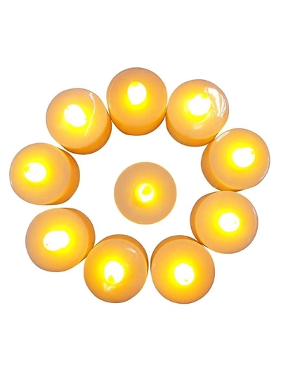 Yuwell 12-Pieces Flameless LED Tea Lights Candles Battery Operated, 200+Hour Fake Electric Candles Tea Lights For Votive, Anniversary, Wedding Centerpiece Table Decor Smokeless Candle Set-2