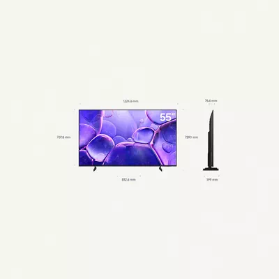 Samsung 55 Inch Crystal UHD TV, U8000F, 4K, Crystal Processor 4K, MetalStream Design, (2025 - UAE Version)-1