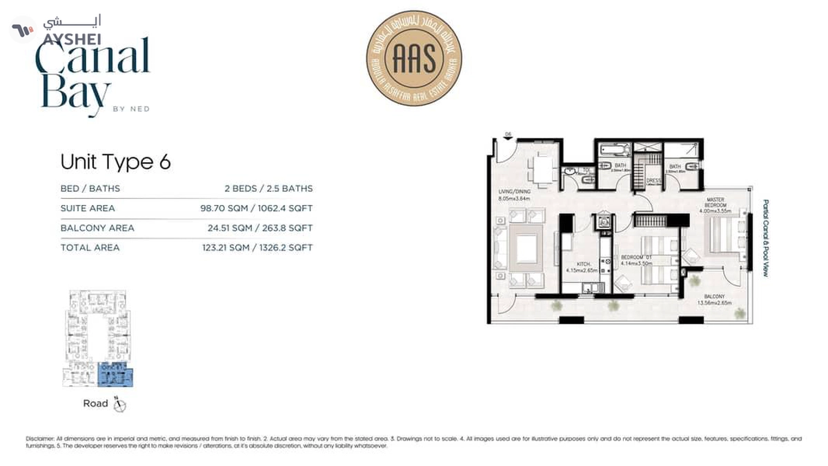 Corner Unit | High Floor | Canal View | Brand New | DLD Waiver