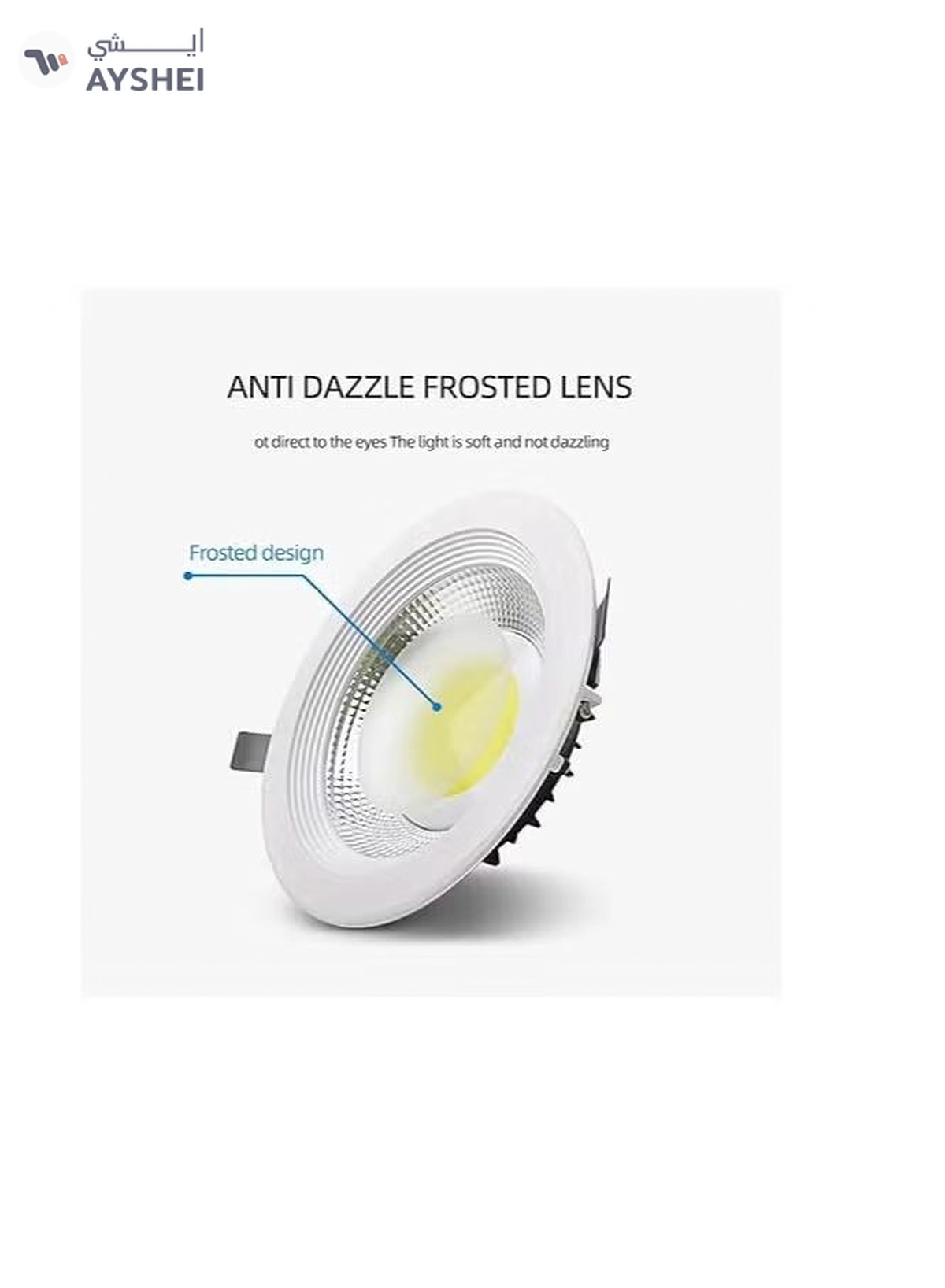 ESNCO LED Cob Downlight, 30 Watts, 8 inch, 6500K, Cool White,-1-1