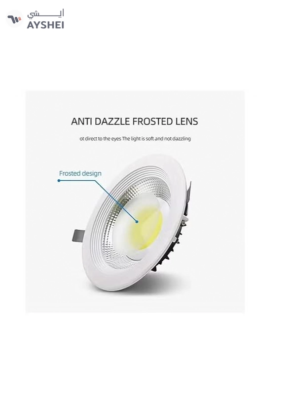 ESNCO LED Cob Downlight, 30 Watts, 8 inch, 6500K, Cool White,