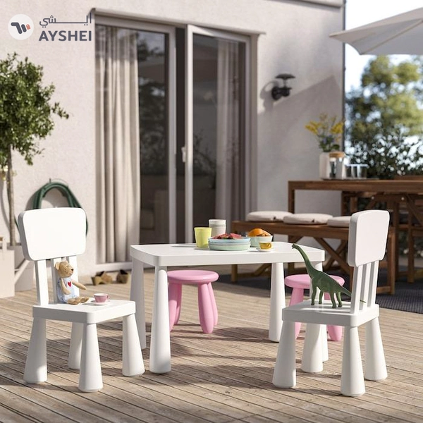 IKEA MAMMUT Children's Table, In/Outdoor, White, 77x55 cm